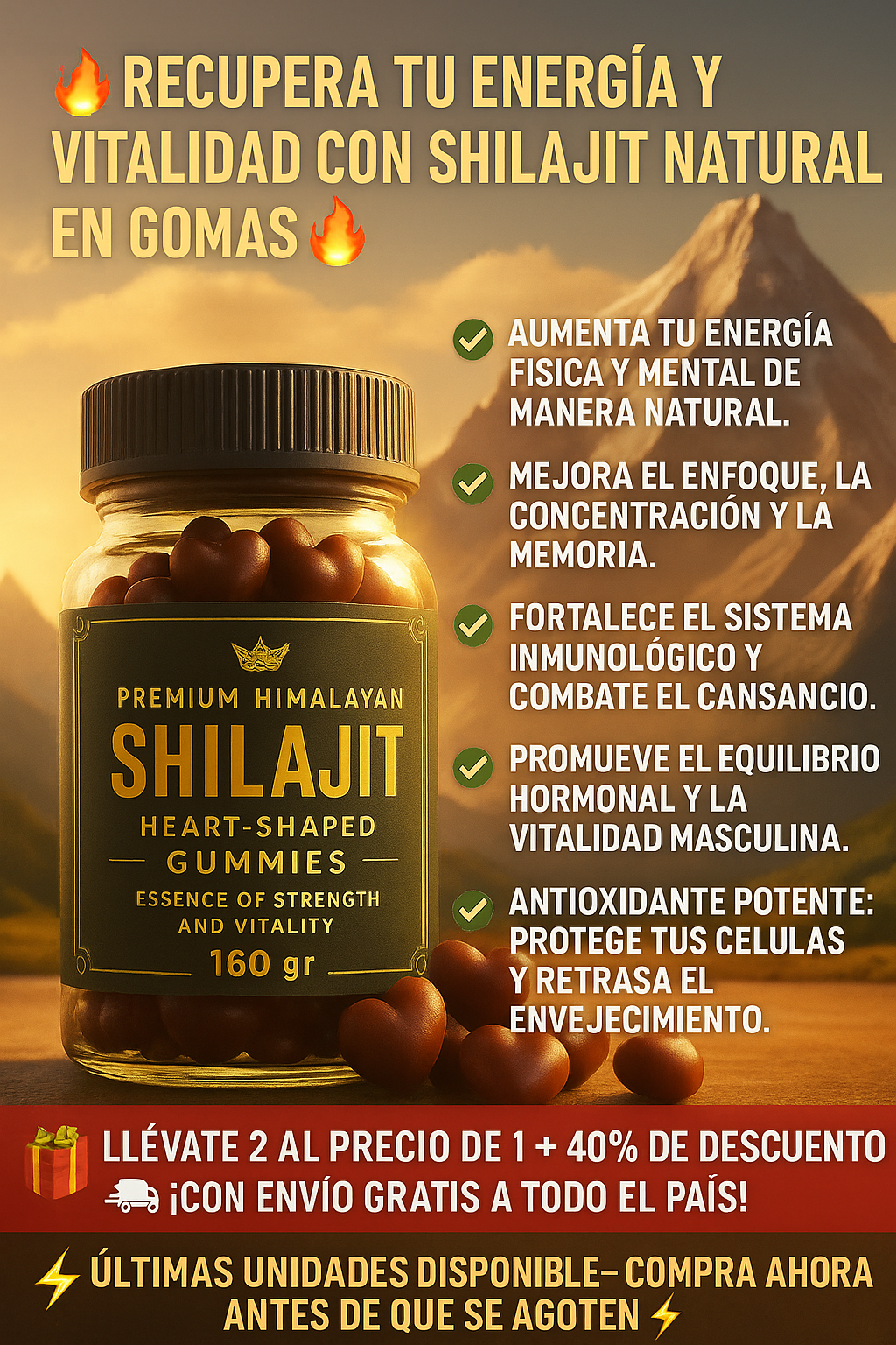 🔥 Gomas de Shilajit – Paga 1 y Llévate 2 con Envío Gratis 🔥