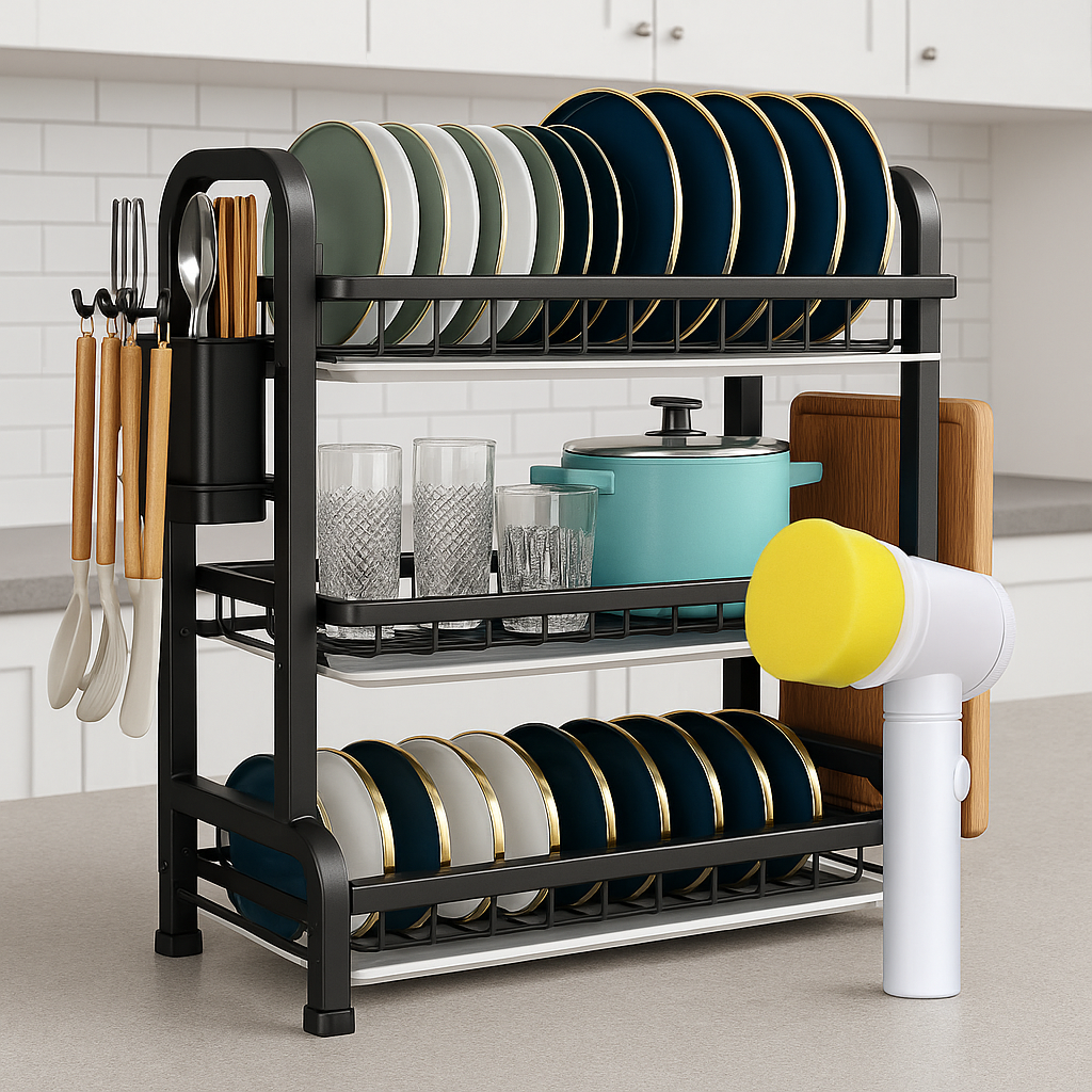 🔥 Combo Premium Cocina Perfecta – DryRack™ Triple Nivel + Cepillo Eléctrico GRATIS + Envío Gratis